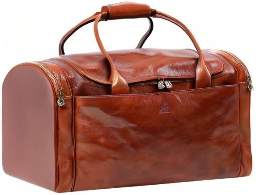 Leather Duffel Bag Weekend Bag Gym Large Travel Bag - Time Resistance