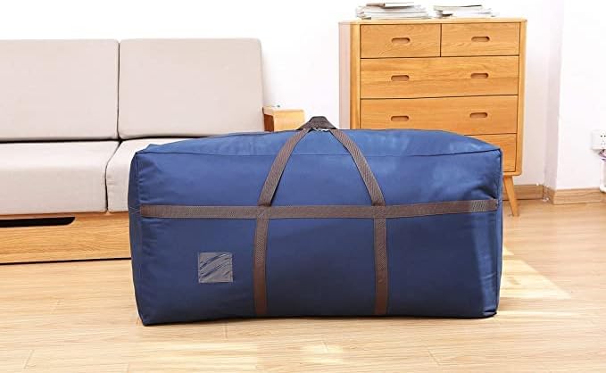 2 Pack Blue Large Duffel Bag for Traveling - Heavy-Duty 600D Polyester, Waterproof with Reinforced Handles, Holds 100 lbs - Premium Quality Duffle Bag Perfect for Travel & Storage - 42" x 16" x 20" In