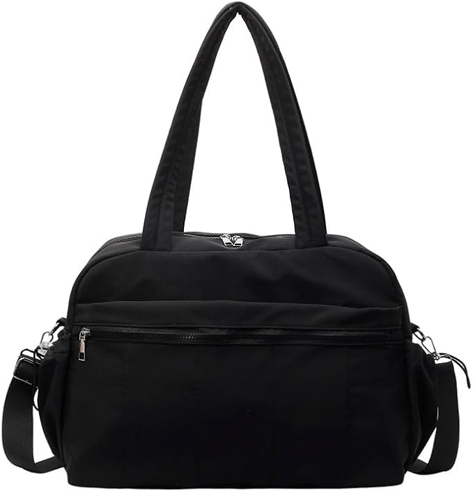 Gym Bag Sport Duffel Overnight Weekender Travel Bag with wet pocket and shoe pocket M02 Black