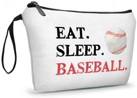 Baseball Themed Travel Makeup Bag, Multifunctional Cosmetic Case, Multicolour, Women's Gift for Mom, Sister, Friend, Travel/On-the-go, Daily Use, Toiletry