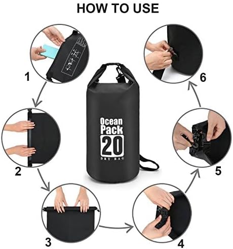 Dry Sack/Floating Waterproof Bag 2L/5L/10L/20L/30L for Boating, Kayaking, Hiking, Snowboarding, Camping, Rafting, Fishing and Backpacking