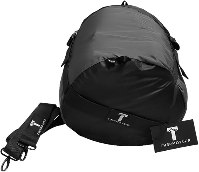 Thermotuff Wearable Sleeping Bag with Dual Hoodie, Long Sleeves, Pockets & Adjustable Drawstring - Ideal for Camping, Cold Weather Hiking, and Stadium Sak Blanket