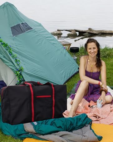 100L Large Duffle Bag for Travel 31.1” Diffle Bag - Overnight Weekender Camping, Storage for Men Women, Red