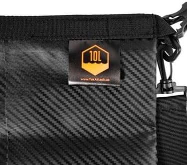 YakAttack 10L Roll-Top Drybag with Air Valve - Black Carbon | Waterproof Marine Dry Bag for Kayaking, Boating & Paddleboarding | Heavy Duty Drybag for Gear Protection | Roll Top Compression Bag