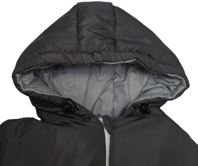 Thermotuff Wearable Sleeping Bag with Dual Hoodie, Long Sleeves, Pockets & Adjustable Drawstring - Ideal for Camping, Cold Weather Hiking, and Stadium Sak Blanket