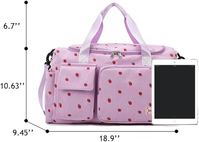 Gym Bag Sport Duffel Overnight Weekender Travel Bag with wet pocket and shoe pocket K05 Purple