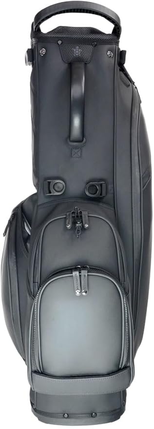 KRADUL - LUX 9.5" 14-Way Hybrid Stand Bag – Lightweight Golf Bag with Stand, Leather Finish, Club Organizer & Removable Panel