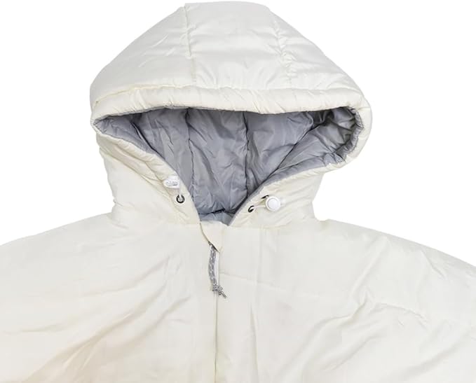 Thermotuff Wearable Sleeping Bag with Dual Hoodie, Long Sleeves, Pockets & Adjustable Drawstring - Ideal for Camping, Cold Weather Hiking, and Stadium Sak Blanket