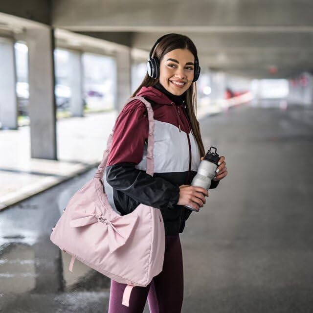 WOLT Gym Bag For Women, Yoga Mat Bag with Shoes Compartment, Wet Pocket and Water Bottle Pocket