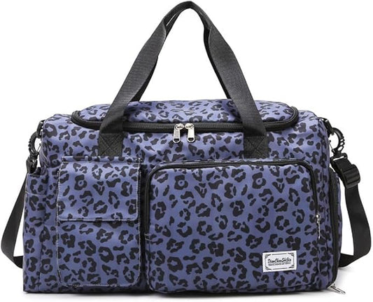 Gym Bag Sport Duffel Overnight Weekender Travel Bag with wet pocket and shoe pocket L02 Navy
