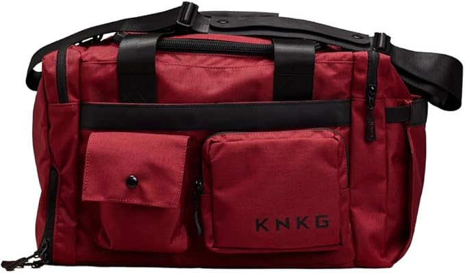 KNKG PLUS 63L Large Duffel Bag – Spacious, Durable Gym Bag with Dual Shoe Storage, Multiple Compartments & YKK Zippers for Fitness & Travel - Redwood (Redwood, Small 33L)