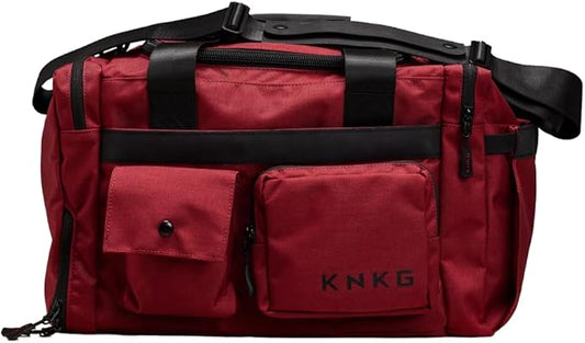 KNKG PLUS 63L Large Duffel Bag – Spacious, Durable Gym Bag with Dual Shoe Storage, Multiple Compartments & YKK Zippers for Fitness & Travel - Redwood (Redwood, Small 33L)