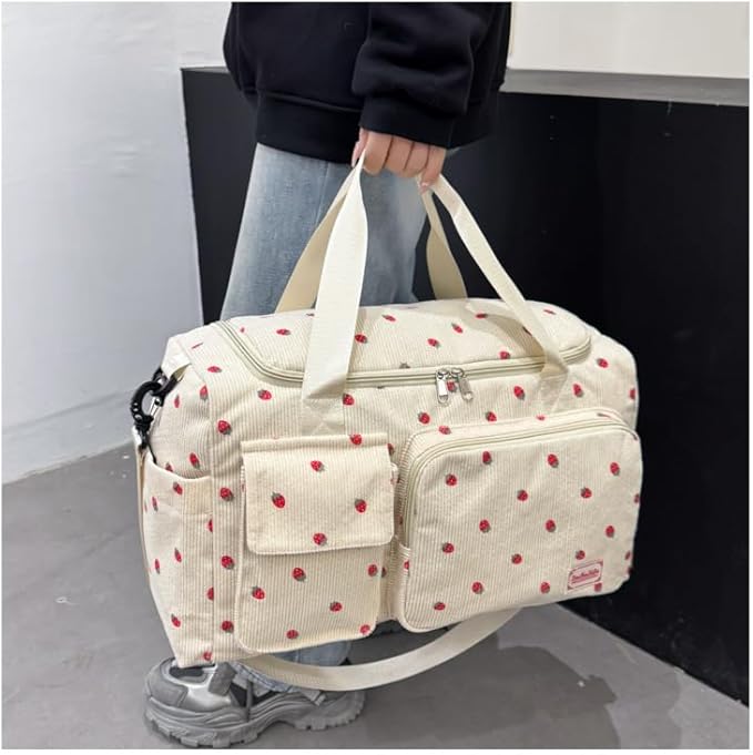 Gym Bag Sport Duffel Overnight Weekender Travel Bag with wet pocket and shoe pocket K01 Beige