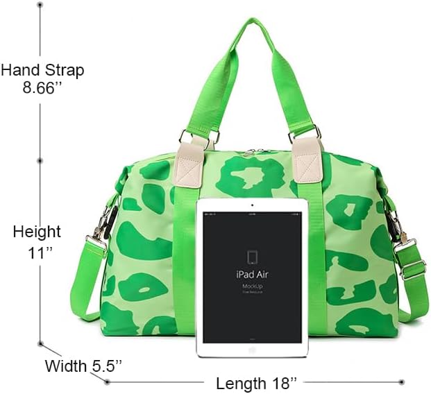 Weekender Duffel Sport Gym Bag Overnight Travel duffle Bags with Wet Pocket TB2301A Green