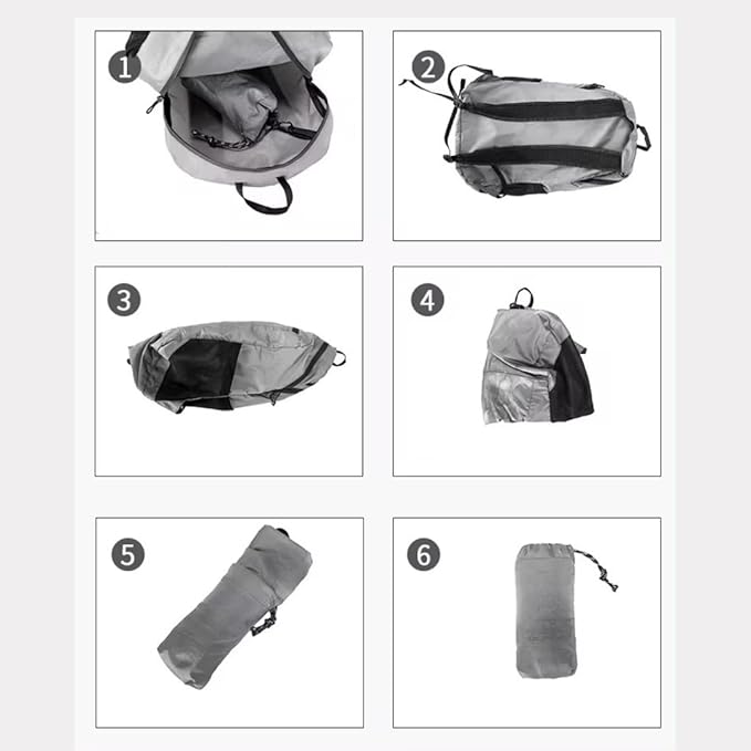 Authentic Joy 20L Water Resistant Lightweight Hiking Daypack, Packable Backpack, Multiple Colors (Grey)