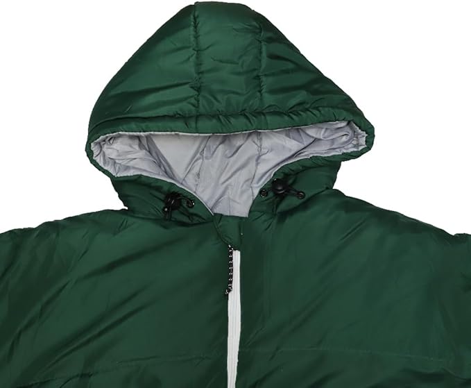 Thermotuff Wearable Sleeping Bag with Dual Hoodie, Long Sleeves, Pockets & Adjustable Drawstring - Ideal for Camping, Cold Weather Hiking, and Stadium Sak Blanket