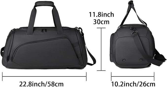 45L Large Gym Bag Sport Duffle Backpack for Men Women, Water Resistant Fitness Sport Tote Bags Travel Weekend Overnight Carry on Bag with Shoe & Wet & Insulation Pocket & Laptop Compartment