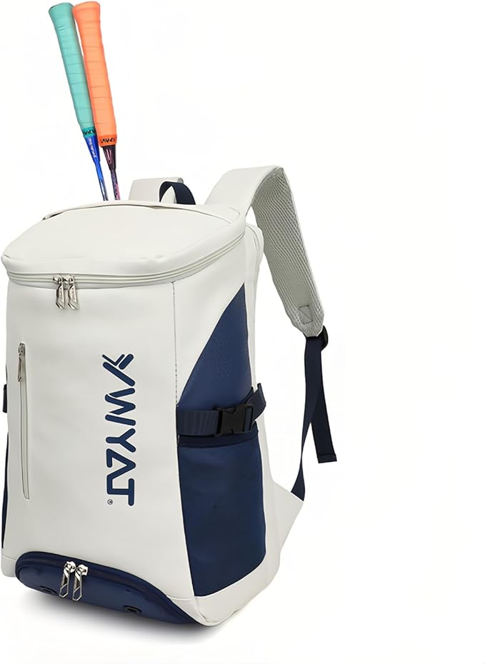 Badminton Tennis Backpack with Shoe Compartment,Racket Holder, Large Capacity Sports Bag for Tennis, Badminton, Pickleball, Squash