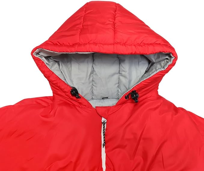 Thermotuff Wearable Sleeping Bag with Dual Hoodie, Long Sleeves, Pockets & Adjustable Drawstring - Ideal for Camping, Cold Weather Hiking, and Stadium Sak Blanket