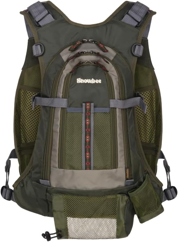 Snowbee Fly Vest Backpack – One‑Size Adjustable Fly Fishing Vest with Built‑in Expandable Backpack, 840D Rip‑Stop Waterproof Fabric & Multiple Gear Pockets for River & Bank Anglers