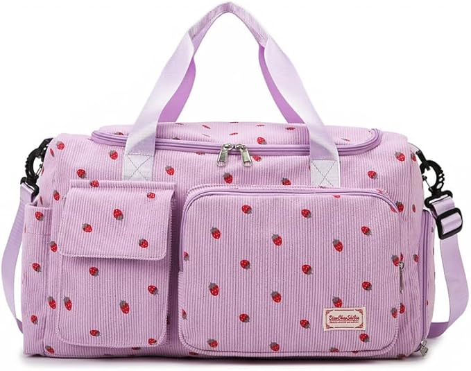 Gym Bag Sport Duffel Overnight Weekender Travel Bag with wet pocket and shoe pocket K05 Purple