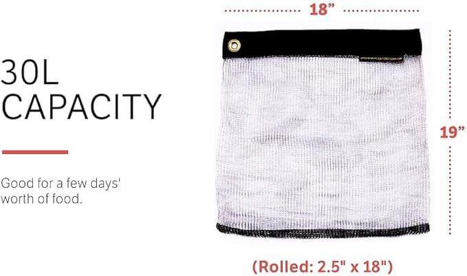 Ultralight Critter Protection Kit- Rodent Proof Stainless Steel Bag for Backpacking - Bear Bag Food Storage for Camping with Coghlans Odor Proof & Waterproof Liner, Survival Utility Rope & Carabiner