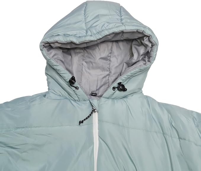 Thermotuff Wearable Sleeping Bag with Dual Hoodie, Long Sleeves, Pockets & Adjustable Drawstring - Ideal for Camping, Cold Weather Hiking, and Stadium Sak Blanket