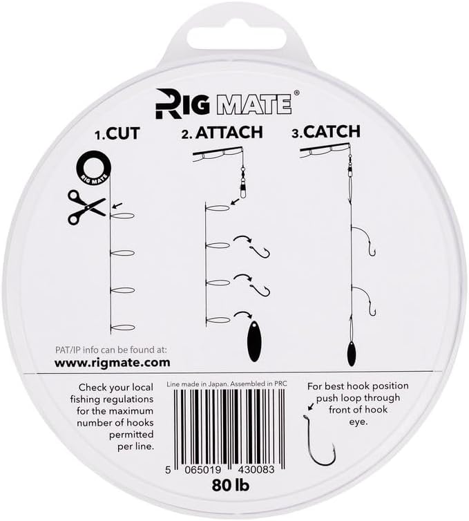 80 lb Pre-Tied Dropper Loop Rigs. Fishing Line Spool. Loops 18 Inches Apart with 5.5 Inch Loop Size. Perfect for Saltwater & Freshwater Fishing. Perfect for Snapper & Other Bottom Feeding Fish.