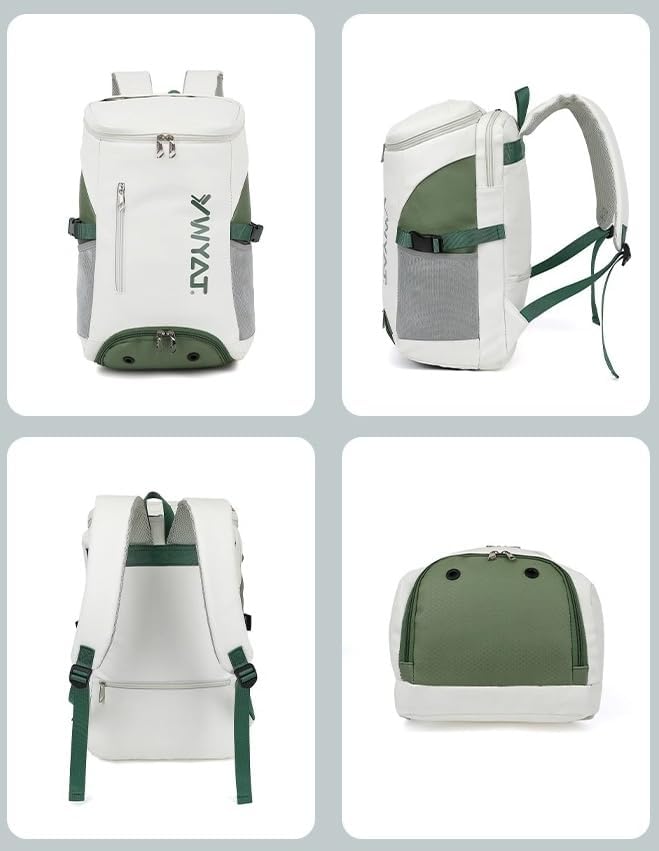 Badminton Tennis Backpack with Shoe Compartment,Racket Holder, Large Capacity Sports Bag for Tennis, Badminton, Pickleball, Squash