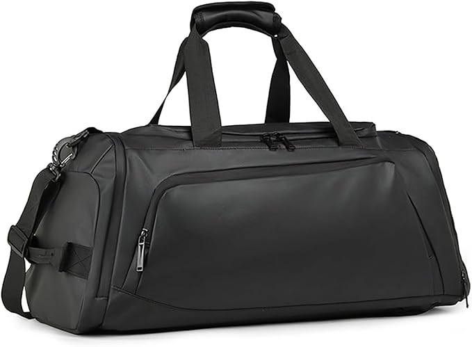 BYITFME 3 In 1 Gym Backpack With Shoes Compartment,55L Large Capacity Weekender Daypack,Waterproof Luggage Bag,Lightweight Travel Duffels Sports Handbag,All Purpose Workout Bag (Black)