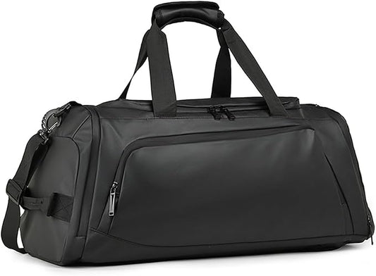 BYITFME 3 In 1 Gym Backpack With Shoes Compartment,55L Large Capacity Weekender Daypack,Waterproof Luggage Bag,Lightweight Travel Duffels Sports Handbag,All Purpose Workout Bag (Black)