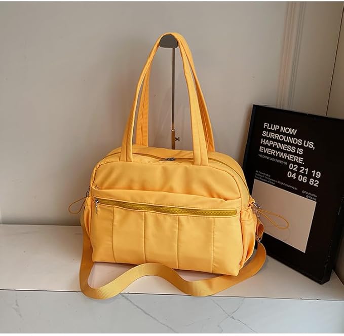 Gym Bag Sport Duffel Overnight Weekender Travel Bag with wet pocket and shoe pocket M06 Yellow