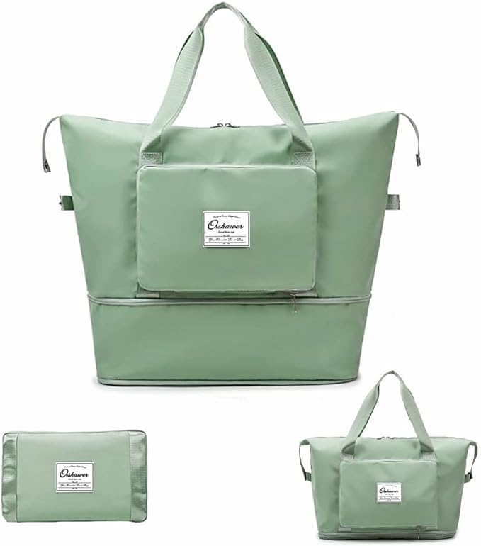 Large Capacity Foldable Travel Bag Expandable Portable Carry on Bag Dry&Wet Separation Sports Duffel Bags