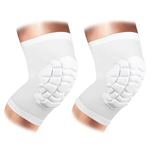ZODEYI Wrestling Knee Pads Short Knee Sleeve, 2 Pcs Knee Compression Sleeve for Football, Basketball, Volleyball(White_XS_2 Pcs)