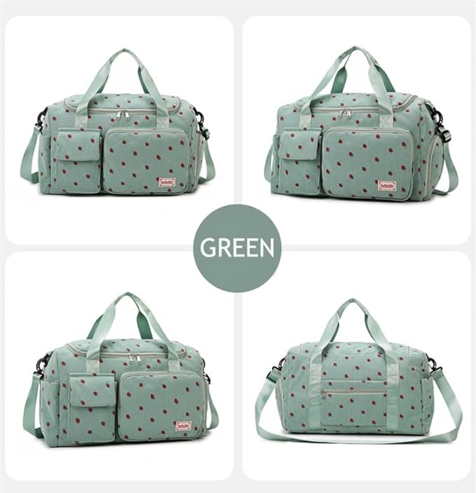 Gym Bag Sport Duffel Overnight Weekender Travel Bag with wet pocket and shoe pocket K03 Green