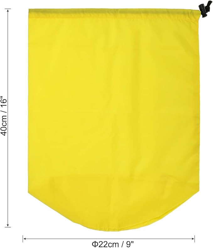 PATIKIL Stuff Sack, 9 x 16 Inch Waterproof Outdoor Storage Sack Upgrade Drawstring Bag Ultralight Ditty Bags Portable Dust Flap for Organizing Camping Hiking Travel Gear Gym, Yellow