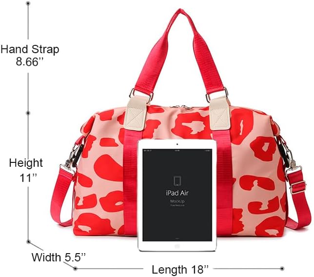 Weekender Duffel Sport Gym Bag Overnight Travel duffle Bags with Wet Pocket TB2301A Red