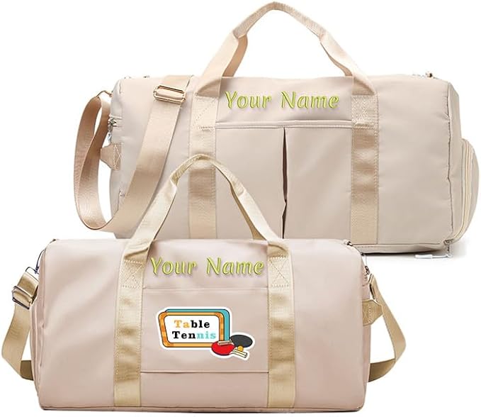 Custom Embroidered Sports Gym Bag, Personalized Duffel Bag Weekender Bag, Overnight Bag, Travel Bag for Women Men - With Shoe Compartment - Dry Wet Separated - Adjustable Shoulder Strap