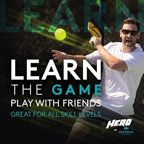 Diadem Hero Pickleball Starter Kit | 2 Lightweight Composite Pickleball Paddles, 2 Universal Indoor/Outdoor Pickleballs and Mesh Carry Bag | USAPA Approved
