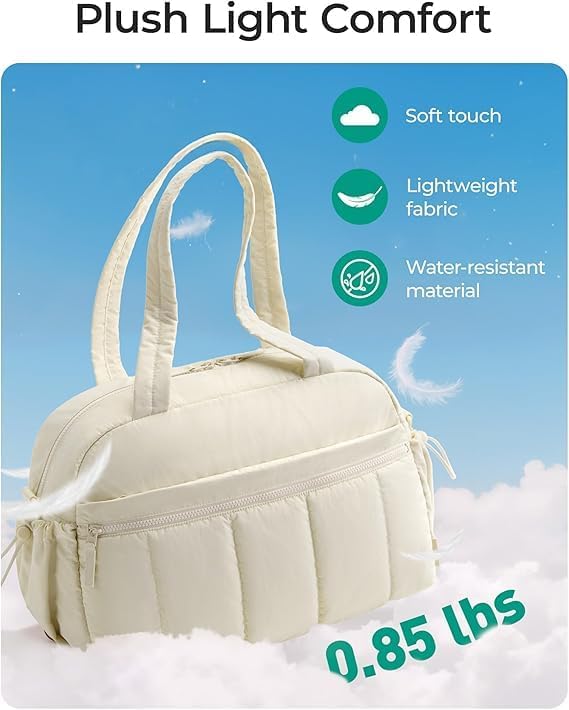 Gym Bag Sport Duffel Overnight Weekender Travel Bag with wet pocket and shoe pocket M05 White