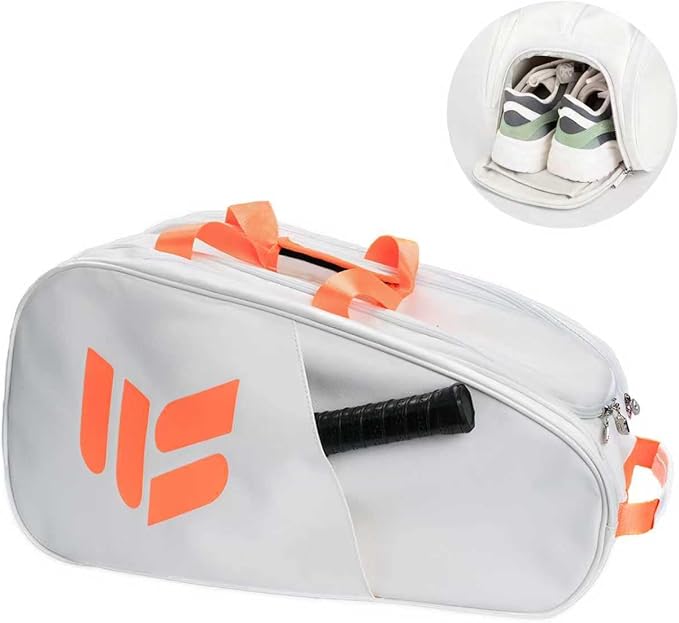Tennis Racket Bag Pickleball & Badminton Bags, Durable Pu Leather, Waterproof Large Capacity With Shoe Compartment For Women Men