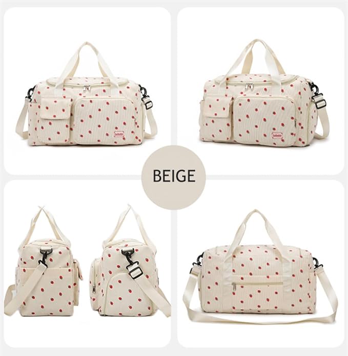 Gym Bag Sport Duffel Overnight Weekender Travel Bag with wet pocket and shoe pocket K01 Beige