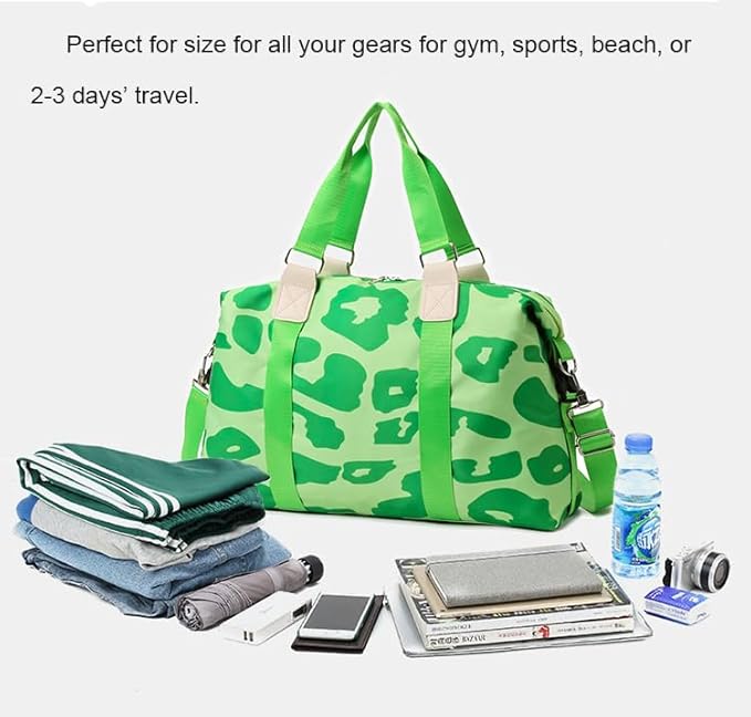 Weekender Duffel Sport Gym Bag Overnight Travel duffle Bags with Wet Pocket TB2301A Green