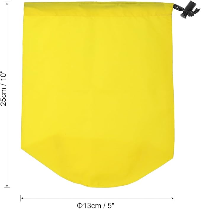 PATIKIL Stuff Sack, 5 x 10 Inch Waterproof Outdoor Storage Sack Upgrade Drawstring Bag Ultralight Ditty Bags Portable Dust Flap for Organizing Camping Hiking Travel Gear Gym, Yellow