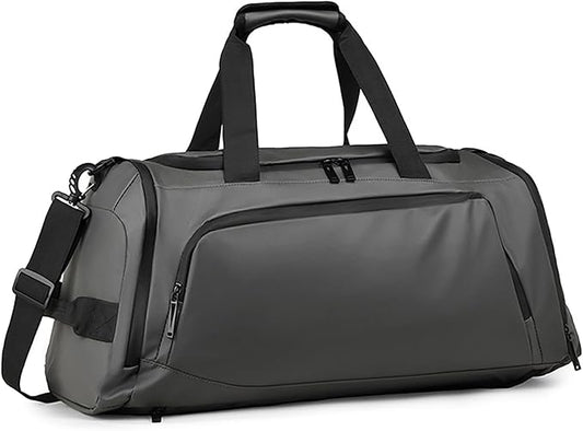 3 In 1 Gym Backpack With Shoes Compartment,55L Large Capacity Weekender Daypack,Waterproof Luggage Bag,Lightweight Travel Duffels Sports Handbag,All Purpose Workout Bag(Gray)