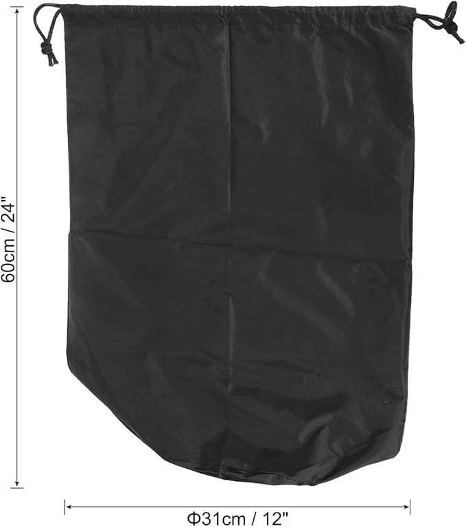 PATIKIL Stuff Sack, 12 x 24 Inch Waterproof Outdoor Storage Sack Upgrade Drawstring Bag Ultralight Ditty Bags Portable Dust Flap for Organizing Camping Hiking Travel Gear Gym, Black