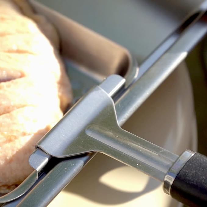 Yukon Glory™ BBQ 'N SERVE Grill Basket Set - Includes 3 Grilling Baskets a Serving Tray & Clip-on Handle - "Patented Grill-to-Table Design" Perfect For Grilling Fish Veggies & Meats