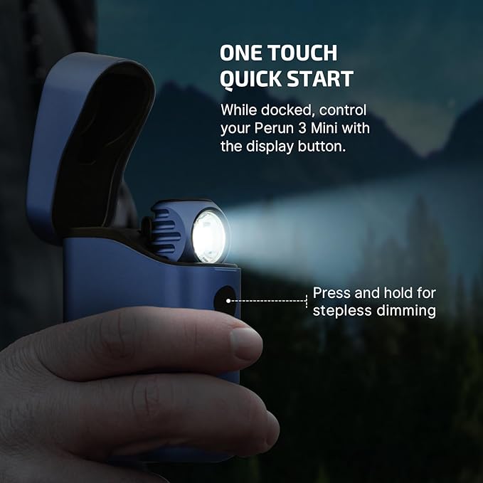 OLIGHT Perun 3 Mini Premium Headlamp 1250 Lumens with Type-C Charging Box, Rechargeable Headlight with Red Light Option,Perfect for Working, Hiking, Camping and Climbing (Midnight Blue)