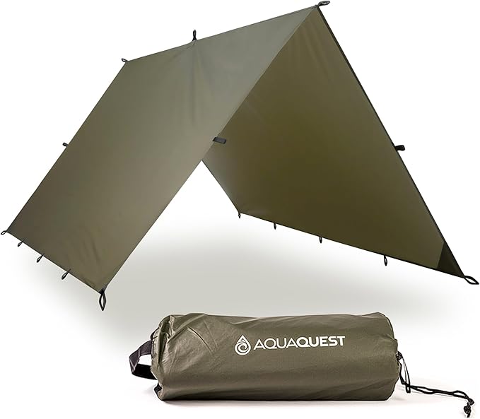 AquaQuest Guide Tarp – Ultralight Waterproof (5,000 mm) Seam-Taped 40D Ripstop Rain Fly for Backpacking, Stealth Camping & Thru-Hiking