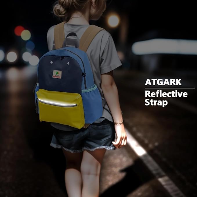 atgark Kids Backpacks, Unisex, Multicolored, Medium, 13" H, 1L, Nylon, Modern, Cartoon, 3-5 Years, Elementary School, Travel, School